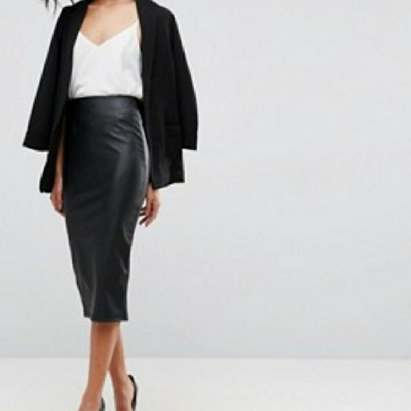 asos Dresses & Skirts - ASOS Pencil Skirt in Leather Look